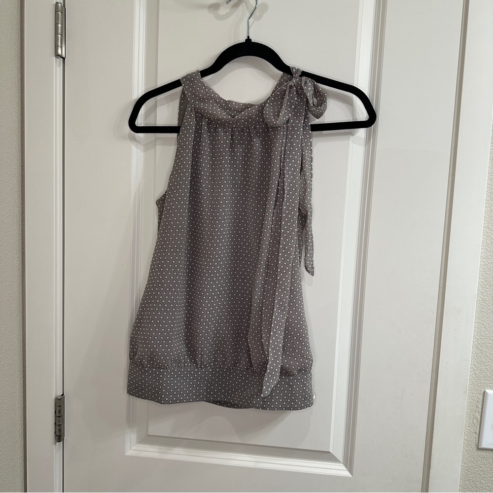 Banana Republic Gray Polka Dot Blouse